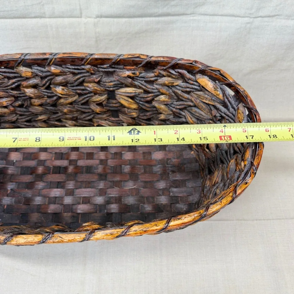 Vintage Woven Storage Basket Fruit Basket Pantry Organizer English Cottage 1970s